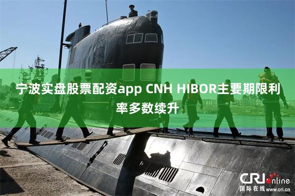 宁波实盘股票配资app CNH HIBOR主要期限利率多数续升